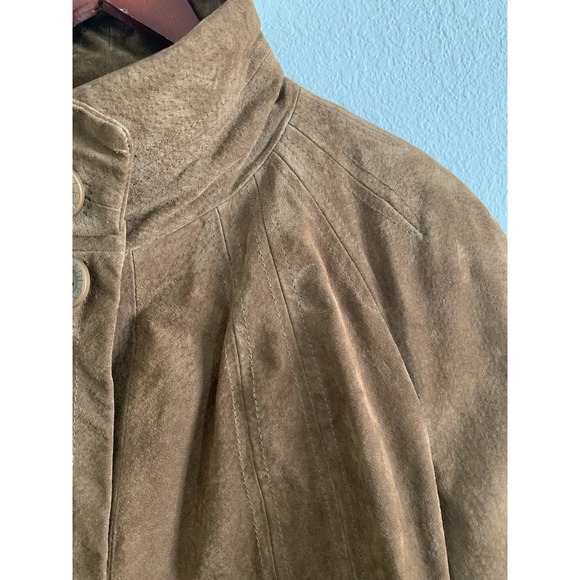 Bradley Bayou Genuine Leather Jacket – Women's 2X – Brown Suede - Stand Collar - Picture 6 of 16